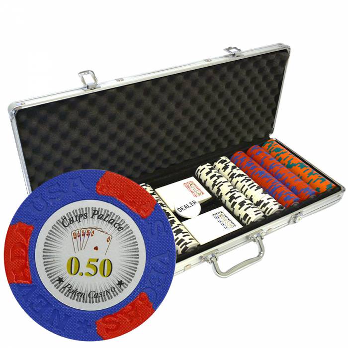 Valigetta da 500 fiches da poker "LAS VEGAS" - versione CASH GAME - in clay composite da 14 g - con accessori