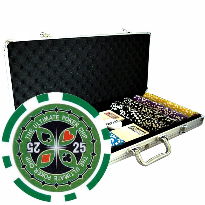 "ULTIMATE POKER CHIPS" Tournament Version - 400 poker chips set - made of ABS with 12g metal insert - includes accessories.