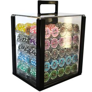 Vogelkäfig mit 1000 Pokerchips "ULTIMATE POKER CHIPS" - TURNIER-Version - ABS-Einsatz mit Metallkerngewicht 12 g.