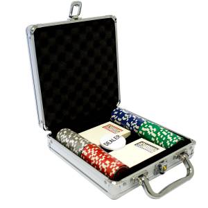 Mallette de 100 jetons de poker "ULTIMATE POKER CHIPS" - version CASH GAME - en ABS insert métallique 12 g - avec accessoires