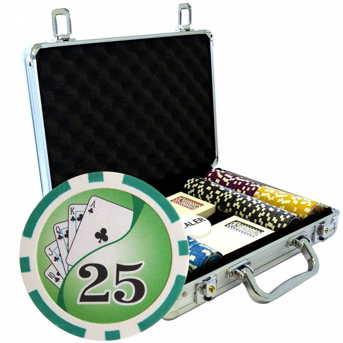 Maletín de 200 fichas de póker "YING YANG" - versión TORNEO - en ABS con inserto metálico de 12 g - con accesorios.
