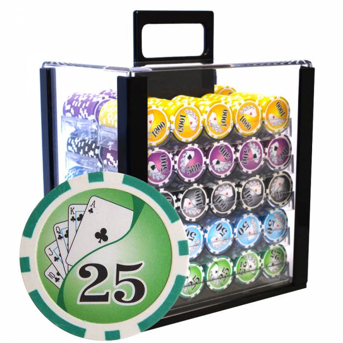 Bird Cage of 1000 "YING YANG" poker chips - TOURNAMENT version - ABS metal insert 12 g.