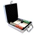 "100-piece poker chip set "YING YANG" - CASH GAME version - made of ABS with 12g metal insert - includes accessories."