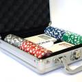 "100-piece poker chip set "YING YANG" - CASH GAME version - made of ABS with 12g metal insert - includes accessories."