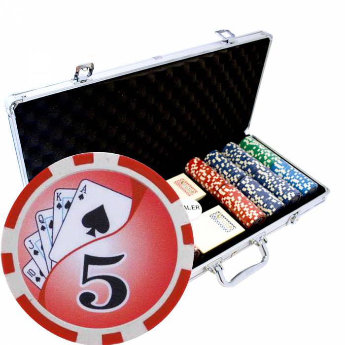 "400 poker chips "YING YANG" set - CASH GAME version - made of ABS with a metal insert weighing 12 g - with accessories."