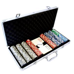 Koffer met 400 pokerchips "YING YANG" - CASH GAME-editie - van ABS met metalen inzetstuk van 12 g - met accessoires.