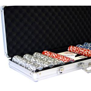 Koffer met 400 pokerchips "YING YANG" - CASH GAME-editie - van ABS met metalen inzetstuk van 12 g - met accessoires.