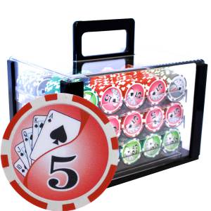 Bird Cage de 600 jetons de poker "YING YANG" - version CASH GAME - ABS insert métallique 12 g.