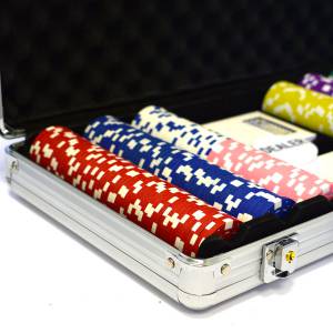 "DICE COLOR" 300-Piece Poker Chip Set - ABS with 12g Metal Insert - with Accessories