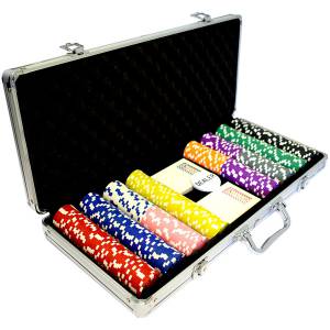 Maletín de 400 fichas de póker "DICE COLOR" - en ABS con inserto metálico de 12 g - con accesorios.