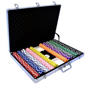 Mallette de 1000 jetons de poker "DICE COLOR" - en ABS insert métallique 12 g - avec accessoires