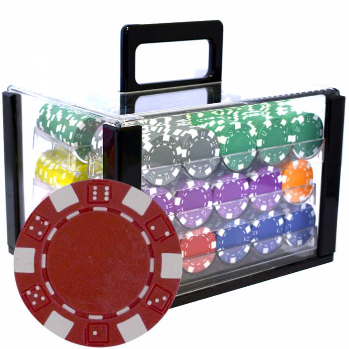 Bird Cage de 600 jetons de poker "DICE" - en ABS insert métallique 12 g - avec accessoires