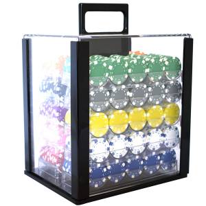 Bird Cage with 1000 "DICE" poker chips - made of ABS with a metal insert weighing 12 grams - includes accessories.