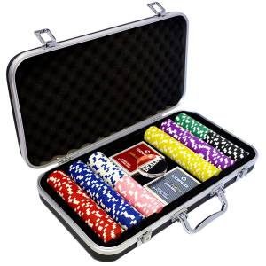 Mallette de 100 jetons de poker "ULTIMATE POKER CHIPS" - version TOURNOI - en ABS insert métallique 12 g - avec accessoires
