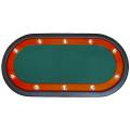 "NÉVADA GREEN" poker table - folding legs - race track - 10 players - microfiber fabric playing surface - faux leather edges