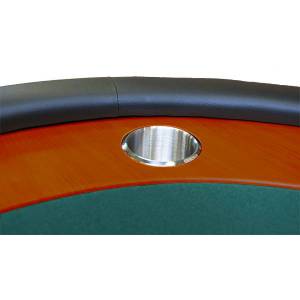 Poker Tisch "NÉVADA GREEN" - klappbare Beine - Rennstrecke - 10 Spieler - Mikrofaser Stofftisch - Kunstlederkanten