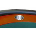 "NÉVADA GREEN" poker table - folding legs - race track - 10 players - microfiber fabric playing surface - faux leather edges