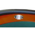 "NÉVADA GREEN" poker table - folding legs - race track - 10 players - microfiber fabric tabletop - faux leather edges