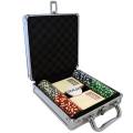 Pokerchipskoffer "WELCOME LAS VEGAS" - Cash Game-versie - van ABS met een metalen inzetstuk van 12 g - met accessoires