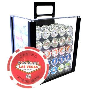 Bird Cage de 1000 jetons de poker "WELCOME LAS VEGAS" - version CASH GAME - ABS insert métallique 12 g.