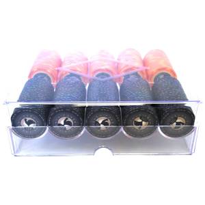 Rack voor het opbergen van 200 pokerchips - gemaakt van plexiglas