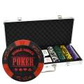 "World Series" poker set - 400 clay composite 14g chips - with accessories.