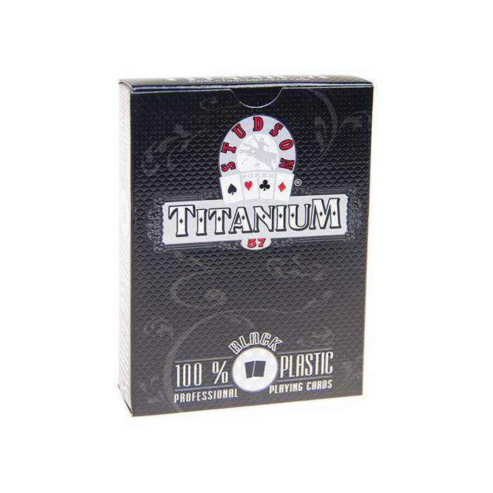 Studson Titanium - jeu de 54 cartes 100% Plastique – format poker – 4 index standards – 2 index jumbo