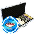 Set di 400 fiches da poker "WELCOME LAS VEGAS" - versione TORNEO - in ABS con inserto metallico da 12 g - con accessori