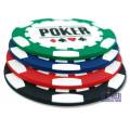 Zestaw 4 podstawek pod kubki „POKER” - zmywalne - 4 kolory - 9,5 cm
