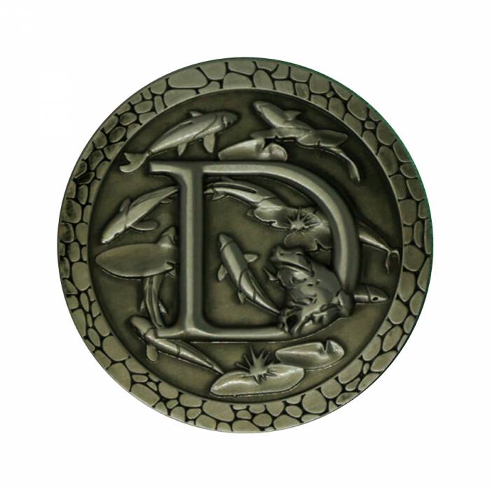 Card guard "FISH POND" - 45mm - in metal - LIMITED EDITION