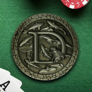Card guard "FISH POND" - 45mm - in metal - LIMITED EDITION