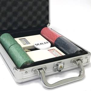 Pokerchipsväska "SPADS VINTAGE" med 100 chips - keramik, 10 g, EXKLUSIVT FRAMSTÄLLD AV CARTES PRODUKTION.