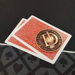 Card guard "DEAL WITH IT" - 45mm - in metallo - EDIZIONE LIMITATA