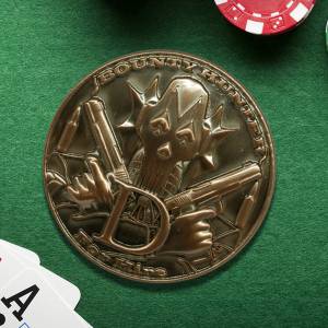 Card guard "BOUNTY HUNTER" – 45mm - en métal - EDITION LIMITÉE