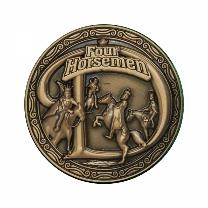 Card guard "FOUR HORSEMEN" - 45mm - in brass - LIMITED EDITION