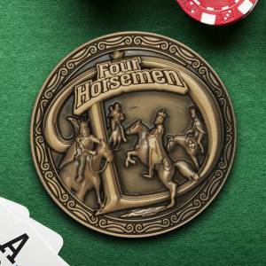 "FOUR HORSEMEN" Card Guard - 45mm - brass - LIMITED EDITION