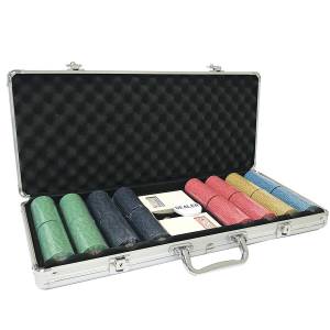 Pokerkoffer mit 400 "SPADS VINTAGE" Chips - Keramik, 10 g EXKLUSIV KARTEN PRODUKTION.