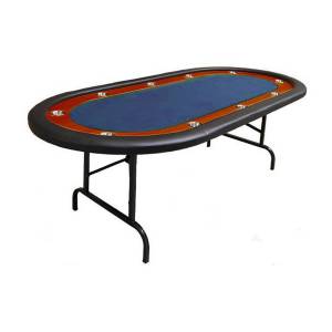 Mesa de póker "NÉVADA GREEN" - patas plegables - racetrack - 10 jugadores - tapete de tela de microfibra - bordes de cuero sinté