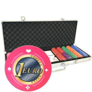 Mallette de 500 jetons de poker «Série 1 - Euro» - en céramique 10 g  EXCLUSIVITÉ CARTES  PRODUCTION