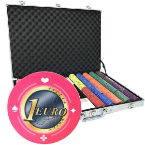 Mallette de 1000 jetons de poker «Série 1 - Euro» - en céramique 10 g  EXCLUSIVITÉ CARTES  PRODUCTION