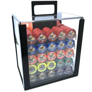 Bird Cage of 1000 "Euro Series 1" Poker Chips - 10 g Ceramic - CARD PRODUCTION EXCLUSIVE