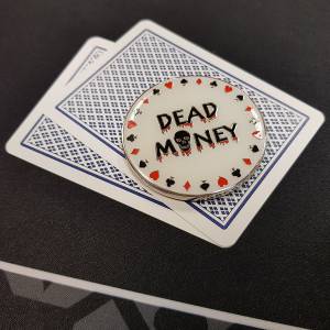 Card-Guard "DEAD MONEY" - in metaal - 2 verschillende zijden - 50mm diameter