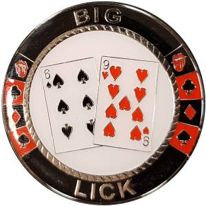 Kortskydd "BIG LICK - BIG SLICK" - i metall - 50mm i diameter.
