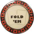 Card-Guard "HOLD'EM FOLD'EM" - van metaal - 2 verschillende zijden - 50 mm diameter