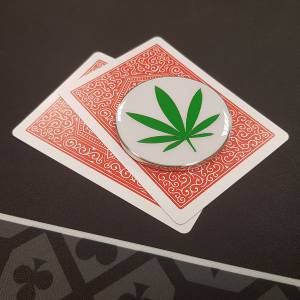 Card-Guard "POT COMMITTED" - in metallo - 2 facce diverse - diametro 50mm