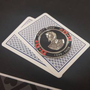 Kartenwächter "WYATT EARP" - aus Metall - 2 verschiedene Seiten - Durchmesser 50mm