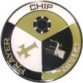 Kartenwächter "CHIP-CHAIR-PRAYER" - aus Metall - 2 verschiedene Seiten - 50mm Durchmesser