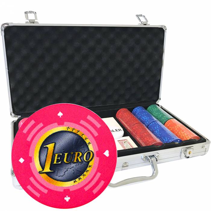 300 Poker Chip Set "Serie 2 - Euro" - 10g Ceramic Chips  CARDS PRODUCTION EXCLUSIVE