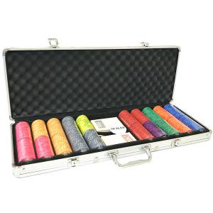 Pokerchips-Set "Serie 2 - Euro" - 500er Koffer, aus 10 g Keramik, EXKLUSIV BEI CARTES PRODUCTION erhältlich.