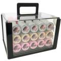 Vogelkooi van 600 pokerchips "Serie 1 - Cents" - van 10 g keramiek. EXCLUSIEF VERSPREID DOOR CARTES PRODUCTIES.